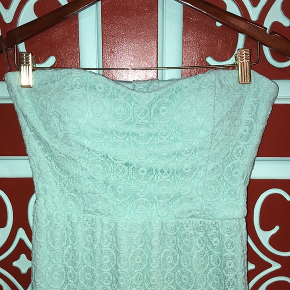 NWOT Mint Strapless/Open Back Lace/Crochet Maxi L - Picture 5 of 13
